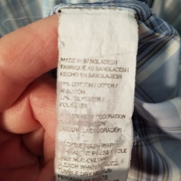 GH Bass Earth Button-up shirt Men's XXL/TTG Blue Plaid Short Sleeve Breathable - Picture 3 of 9